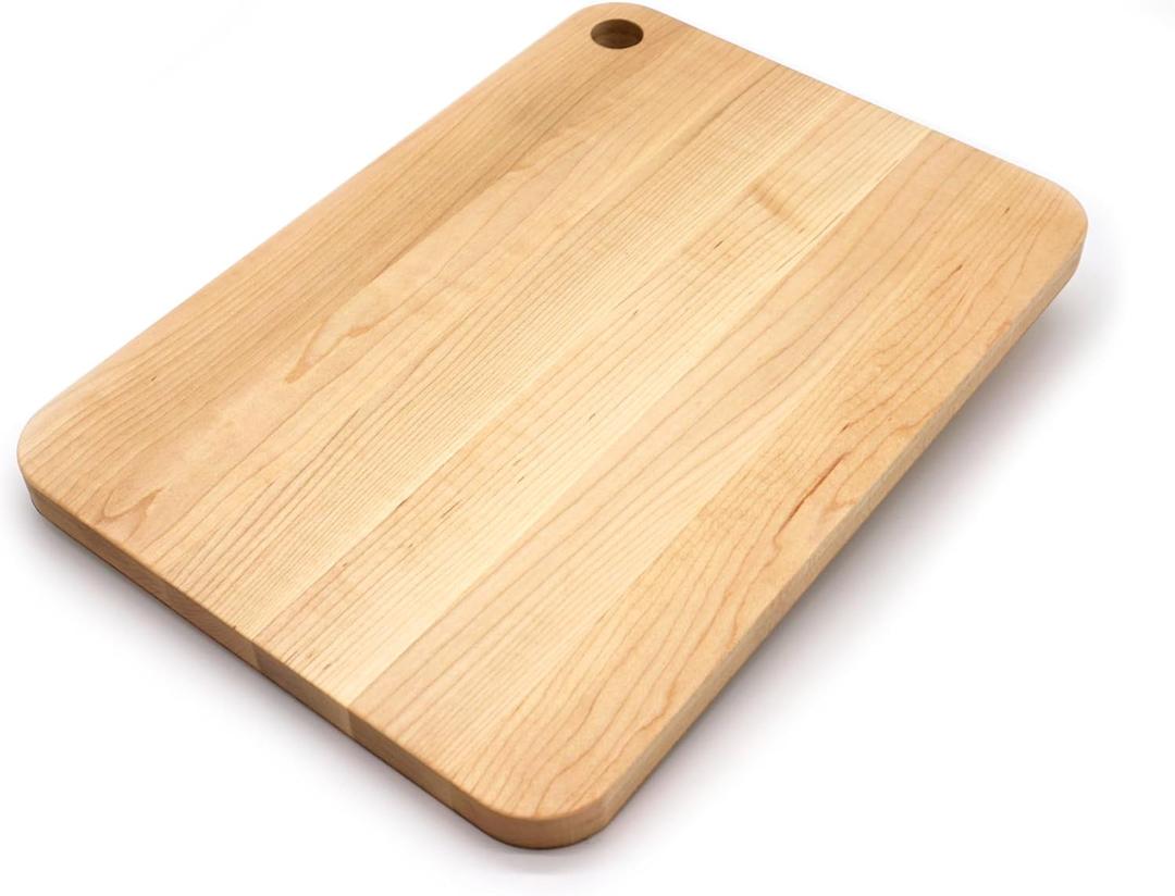 JK Adams Williston Medium Prep Cutting Board, Thick Maple Wood Cutting Boards For Kitchen - 14" x 10" x .75" (Natual)