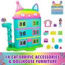 Gabby's Dollhouse, 14 Pc Celebration Dollhouse, 25-Inches Tall, with Toy Figures, Doll House Furniture & 10 Sounds Kids Toys for Girls & Boys Ages 3+