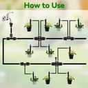 Kalolary 10PCS 1/2'' to 1/4'' Barbed Tee Quick Connector, Push-to-Fit Drip Irrigation Fittings Anti-Leak Locked Splitter Fitting for Irrigation Tubing with 4-Way Connector& 4 Plugs