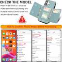 for iPhone 17 Wallet Case, 2-in-1 Detachable Phone Case, Card Holder RFID Blocking, Fashionable Faux Leather Card Slot & Folding Design (Blue)