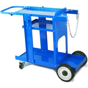 Foxngear Welding Cart for TIG MIG Welder Plasma Cutter Gas Bottle Storage 3-Tier Shelves Blue by Hanteksteel