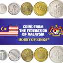 Malaysia 5 Mixed Coins | 1 Sen to 50 Sen | Malaysian Currency Since 1967