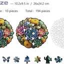 Wooden Puzzles for Adults, Succulent Jigsaw Puzzles, Unique Plants Adult Puzzles, Irregular Creative Gift for Family Game, Christmas Birthday Gifts Home Decor