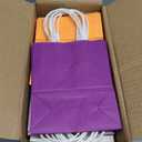 qiqee 100Pcs Paper Gift Bags with Handles - 4.5"2.5"6" Mini Party Favor Bags - 24 Solid Colors