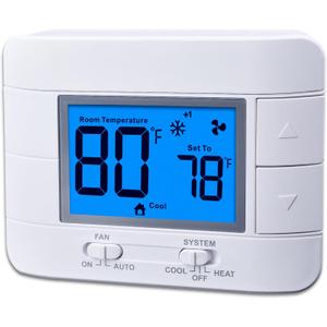 Non Programmable Thermostat for Home - Multi Stage 2H/2C, with Large LCD Display of Room Temperature and Humidity