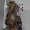 Joliyoou Solar Light Outdoor Statues, 6.9" H Resin Rabbit Climbing On A 23.6" L Vine with LED Lantern, Waterproof Hanging Bunny Figurine with Hook for Easter Yard Garden Wall Balcony Tree Decoration