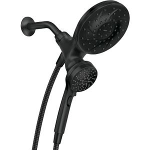 Moen Engage Matte Black 2.5 GPM Handheld Showerhead and Rain Shower 2-in-1 Combo Featuring Magnetic Docking System and Metal Hose, 26009BL
