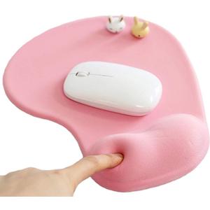 Office Mousepad with Gel Wrist Support - Ergonomic Gaming Desktop Mouse Pad Wrist Rest - Design Gamepad Mat Rubber Base for Laptop Computer -Silicone Non-Slip Special-Textured Surface (01Pink)