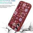 MOWIME Compatible with iPhone 17 Case with Finger Strap, Flower Butterfly Shockproof Soft TPU Protective Cover for Women Girls, Slim Anti Scratch Case for iPhone 17 6.3 Inch, Wine Red