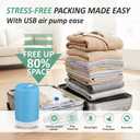 Cozy Essential Travel Vacuum Storage Bags with Rechargeable Cordless USB Pump, Space Saver Bags for Luggage, Suitcase, Carry-On, for Clothes, Blankets, Bedding & Seasonal Storage,35 Combo