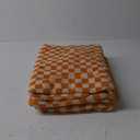 Jacquotha Orange Shower Towels for Bathroom Set of 2, Cotton Bath Towel Drying Body Hand Face Luxury 480 GSM Medium Thickness (Checkered)