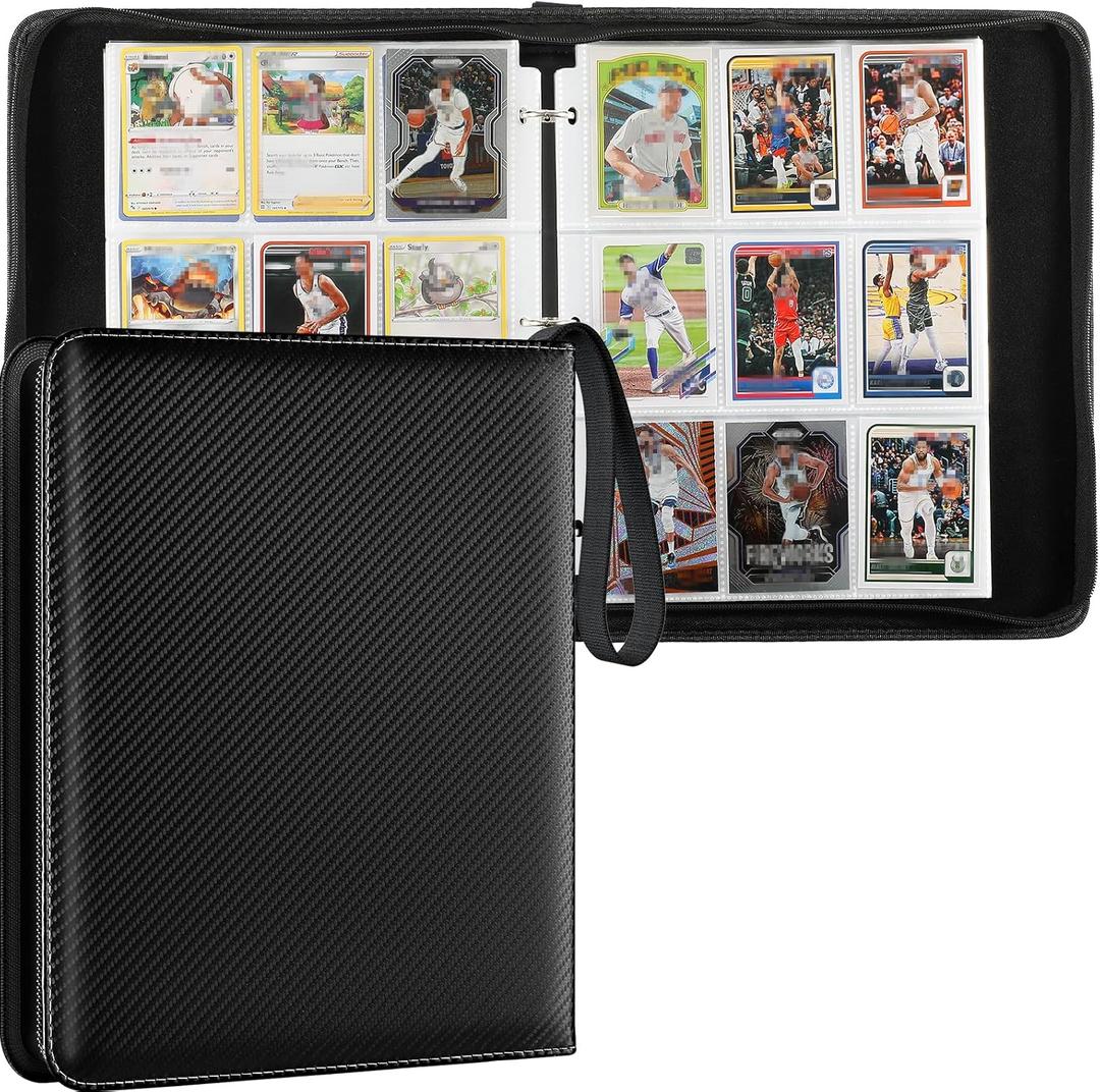  9 Pocket Trading Card Binder,  Double-Sided with Zipper,  Ideal for MTG, TCG, Yu-Gi-Oh!, and Sports Cards