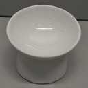 Raised Cat Food Bowls - Ceramic Tilted Elevated Anti Vomit Whisker Friendly Shallow Wide Cat Feeding Bowls - Microwave & Dishwasher Safe (White-large)