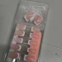 BTArtbox French Tip Press On Nails - Steadfast Vow, Lamp-Curable 4-Week Wear Pink Short Square Press On Nails with Glue and Adhesive Tabs, Easy-to-Apply in 16 Sizes - 32 Nails All-in-One Kit
