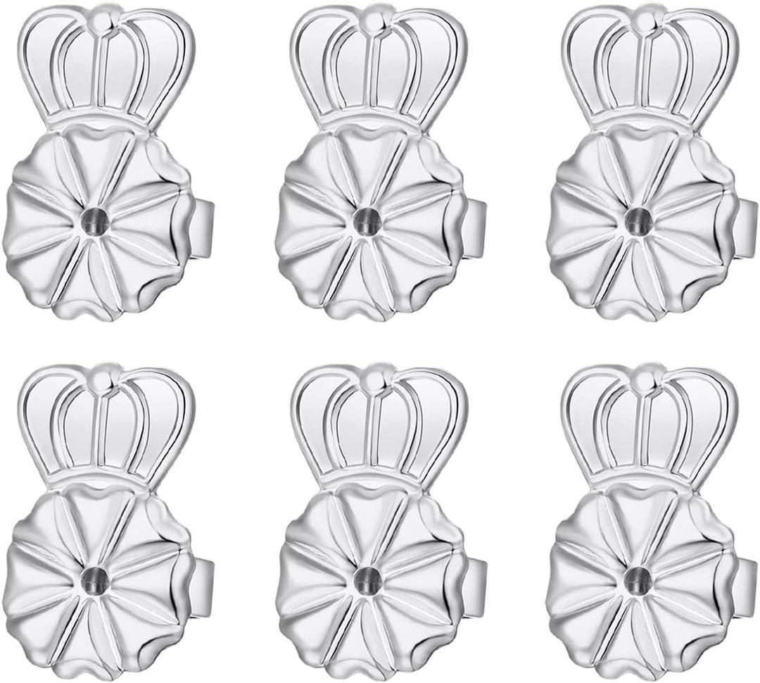 Earring Backs Lifters,3 Pairs Secure Earring Backs for Droopy Ears,Adjustable Hypoallergenic Earring Backs for Heavy(White) (8MM) Earring Backs Lifters,3 Pairs Secure Earring Backs for Droopy Ears,Adjustable Hypoallergenic Earring Backs for Heavy(White) (8MM)