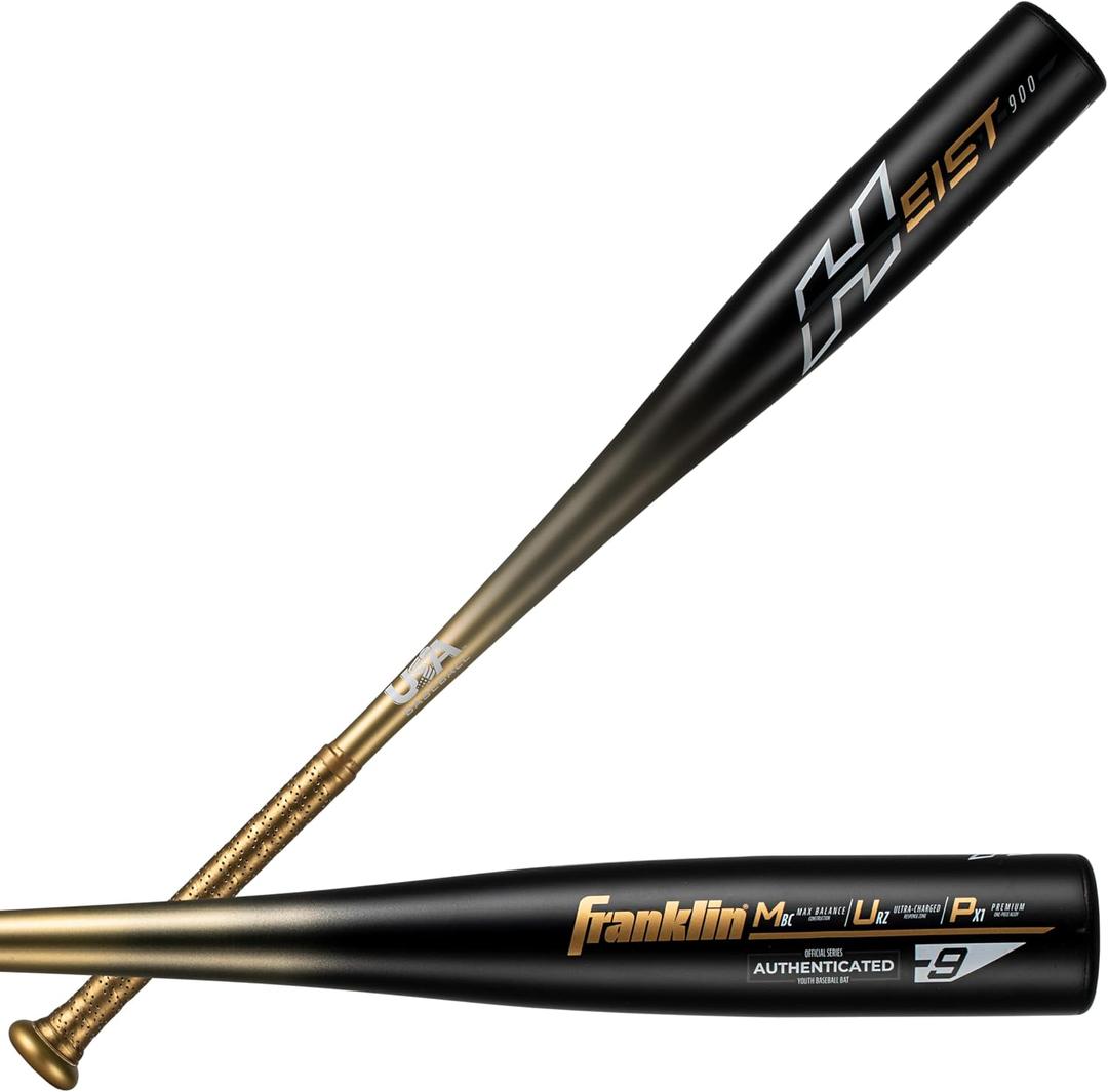 Franklin Sports Youth Baseball Bat - Heist Kids Baseball Bats for Ages 8-12 - 2 5/8" Inch Big Barrel Kids Metal Bat - Youth Drop -9 + -10 Aluminum Bats - USA Baseball - 26" to 30" Bats, 26"/17 Oz