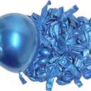 50PCS Metallic Chrome Balloons, 5 Inch Round Latex Birthday Balloons for Party Wedding Engagement Graduation Decorations, Blue