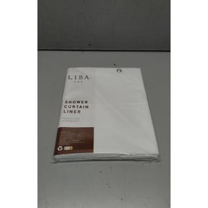 LiBa White Fabric Shower Curtain 72x84 Waterproof Heavy Duty Liner