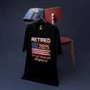 Retired 2025 Not My Problem Anymore T-Shirt Funny Retirement Gift for Men USA Flag Tee (Black, S)