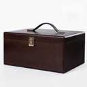 Wooden Storage Box, 12.6x9.25x6 inches X-Large Wood Gift Box with Hinged Lid Thicken Vintage Decorative Boxes for Jewelry Keepsake Gift Treasure, Memory Box, Brown