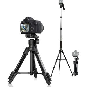 Camera Tripod 66.7 Inch, Patented 3-Way Rotating Portable Cameras Stand Professional Aluminum Travel Phone Camera Mount Monopod for Camera, Smartphone, Suitable for Various Live Vlogging