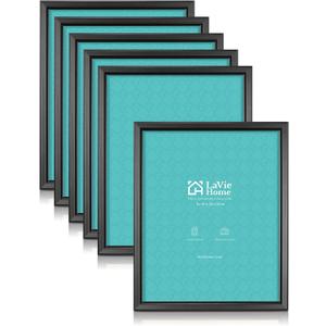 LaVie Home 8x10 Picture Frames (6 Pack, Black) Simple Designed Photo Frame with High Definition Glass for Wall Mount & Table Top Display, Set of 6 Classic Collection