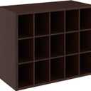 ClosetMaid 15 Cube Stackable Storage Organizer for Shoes, Bags, Crafts, Hobbies with Wood Shelves, for Closet, Entryway or Mudroom, Espresso