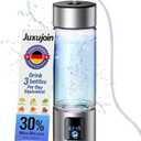 Upgrade 3-in-1 Hydrogen Water Bottle Generator with Display - Industry TOP - 24-Hour Hydrogen Lock | 0 Chlorine & 0 Ozone | 100% Leak-Proof Seal, for Sports and Fitness,with Hydrogen Straw (Bright silver)