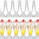 Weewooday 12 oz Milkshake Glass Acrylic Clear Footed Ice Cream Soda Glass Old Fashioned Fountain Soda Cups for Beer Dessert Milk (7 Pcs)