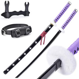 PZOEWUESR Anime Trafalgar Law Zoro Cosplay Sword 41inch - with Display Stand,for Role-Playing and Collection
