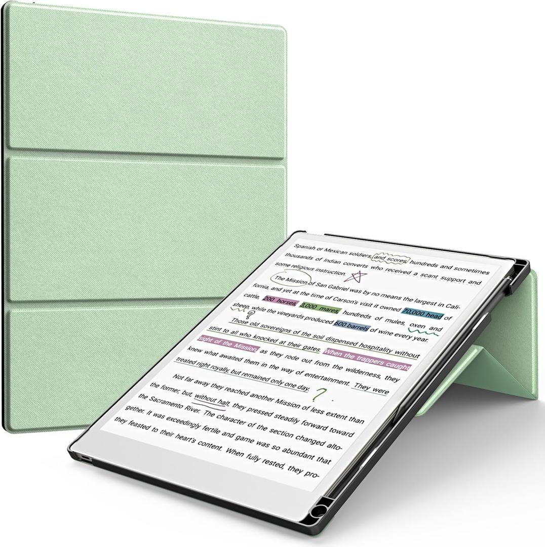 TiMOVO Stand Case for Remarkable Paper Pro 11.8 Inch 2024, Multi Angle Foldable Folio Cover with Pen Holder for Remarkable Paper Pro Color Tablet, Support Auto Wake/Sleep, Mint Green