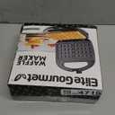 Elite Gourmet Maxi-Matic Electric Nonstick Belgian Waffle Iron Snack Maker Machine, Breakfast, Sandwiches, Compact & Portable, 2 Slice, Black