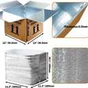 12" x 12" x 12" Insulated Shipping Boxes with Liner, 4-Pack Reusable Cooler Boxes with Foam Insulation Bags, Thermal Cold Mailing Boxes for Hot & Frozen Food, Shipping, Mailing, Packing