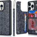 Cavor for iPhone 13 Pro Max Case Wallet with Card Holder, Women Men,Phone Case for iPhone 13 Pro Max Cases with Stand and Strap,Shockproof Protective Cover-Black