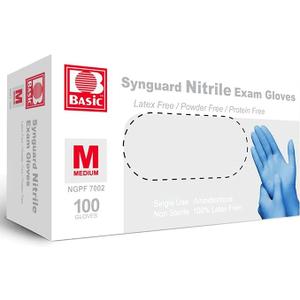 Intco Basic Medical NGPF-7002 Blue Nitrile Exam Gloves, Medium, 100 Count, Latex-Free, Powder-Free, Non-Sterile Disposable Gloves for Food Prep, Cleaning, Cooking, Salon, Pet Care & Everyday Use, 10 Packs
