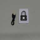 Fingerprint Padlock, Pothunder Smart Padlock, Locker Lock, Fingerprint Lock with APP Unlock, USB Rechargeable, Suitable for Gym Locker, Door(Black)