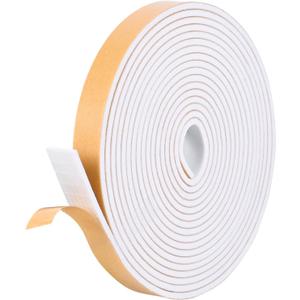 Kikerike Self Adhesive Foam Tape Weather-strip 1/2in x 1/8in x 26Ft High Density Foam Insulation Strips Seal Weather Stripping with Strong Adhesive for Door and Window Sound Isolation Soundproofing