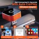 TORVO Mini Wireless CarPlay Adapter for Car Wireless Android Auto, Plug & Play USB-A/USB-C, 5GHz WiFi, OTA Update, CarPlay Adapter for iPhone, Wireless Car Play Dongle Compatible with 99% Cars