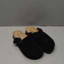 KIDMI Genuine Suede Clogs for Women Cork Footbed Sandals Leather Mules Potato Shoes with Arch Support (5.5, Black)