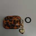 for Airpods Pro 2 /Pro 1st Generation Case with Cleaner Kit Tortoise Shell Cute Brown Leopard Cool Aesthetics Shockproof for Airpod Cover Love Keychain-Amber