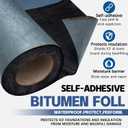 Rubberized Waterproof House Wrap, Self Adhesive Bitumen 20 in x 33 ft, 40 Mil Thick Asphalt Roofing Membrane for House Wrap, Leak Repair & Waterproof Sealing