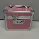 Medicine Lock Box with 3-Digit Combination Lock Pink Lockable Storage Box for Medication, Small Lock Box for Valuables, 7" Locking Medicine Box, Lock Box for Home Travel Dorm