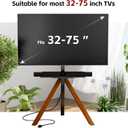 Design Corner TV Stand with Power Outlet for Most 32-75 Inch