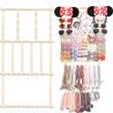 POVETIRE Headband Holder Hair Bows Organizer Baby Headbands Hair Accessories Organizer Storage Wall Hanging Decor (Beige-1)