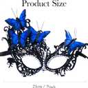 Butterfly Masquerade Mask for Women Lace Venetian Masks Halloween Mardi Gras Party Prom (Black)