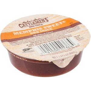 Cattlemens BBQ Sauce, Memphis Sweet, Single-Serve Dip Cup, Signature Sweet & Smoky BBQ Sauce, Great for On-The-Go, 1.5 fl oz, Pack of 6 (Best By: APR 16/26)