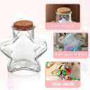 WHJY 2 Pack 11oz Star Shaped Glass Jar with Cork Lid for Home Decor and DIY Craft