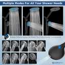 Dual Filtered Handheld Shower Heads Combo, HOPOPRO 15-Mode High Pressure Rainfall Showerheads Combo Set with Filter, for Hard Water, Removes Chlorine, Improves Skin Hair Condition, Matte Black
