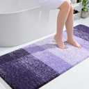 OLANLY Bathroom Runner Rugs Mat 59x24, Extra Soft Absorbent Microfiber Bath Rugs, Rubber Backing, Quick Dry, Washable Long Bath Mats for Bathroom Floor, Tub and Shower, Home Decor Accessories, Violet