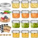 TUZAZO 4 oz Mini Mason Jars with Lids 12 Pack, 4oz Small Glass Mason Canning Jars for Jam Jelly Yogurt Dessert, Shower Wedding Favors Decor
